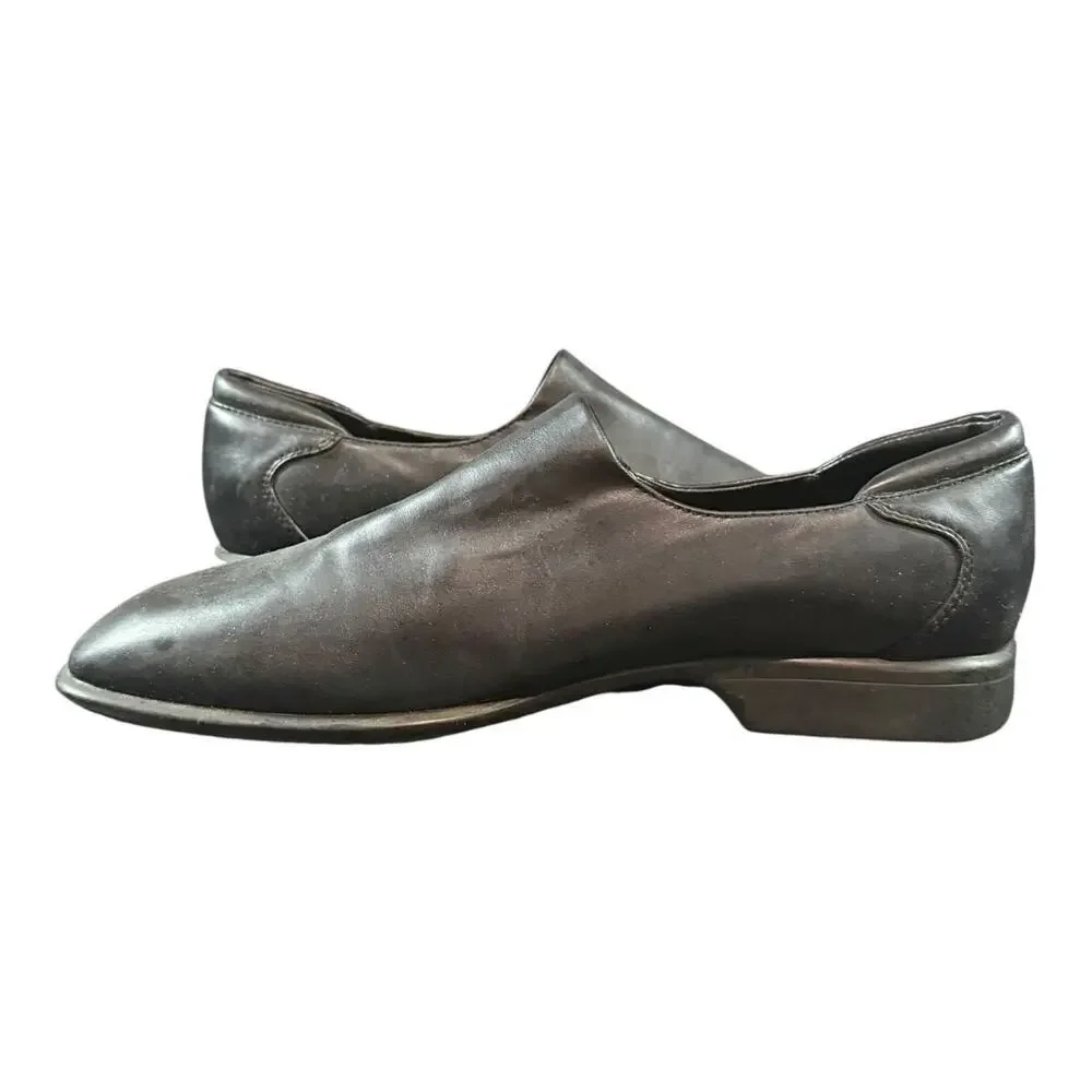 Donald Pliner Men’s Rex Leather Shoes Black Size 9.5 M Laceless Slip On